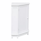 Meuble de rangement d'angle de salle de bain triangulaire avec étagère réglable
