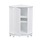 Meuble de rangement d'angle de salle de bain triangulaire avec étagère réglable