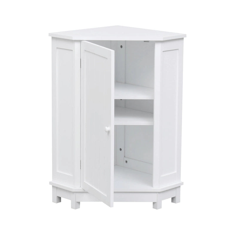 Meuble de rangement d'angle de salle de bain triangulaire avec étagère réglable