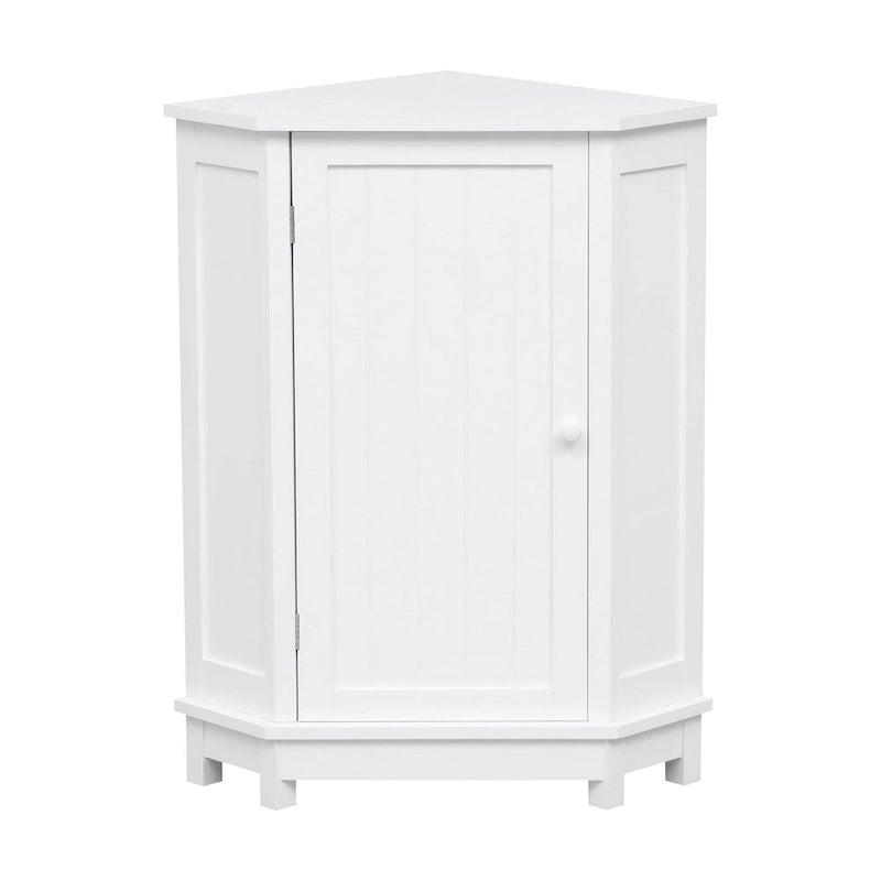 Meuble de rangement d'angle de salle de bain triangulaire avec étagère réglable