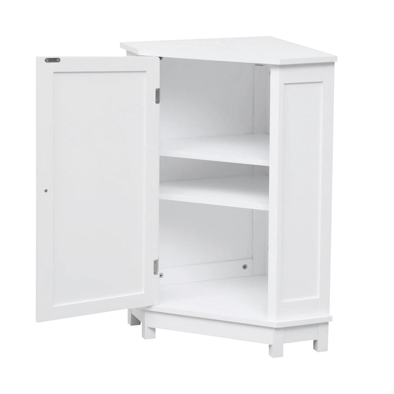 Meuble de rangement d'angle de salle de bain triangulaire avec étagère réglable
