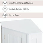 Meuble de rangement d'angle de salle de bain triangulaire avec étagère réglable