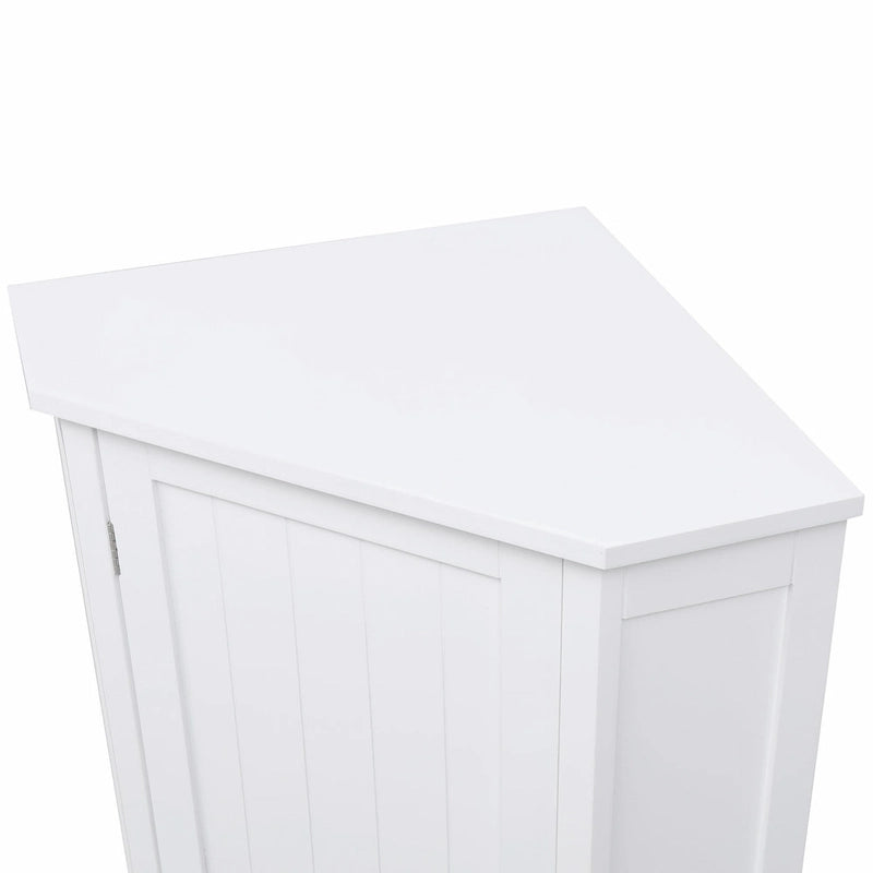 Meuble de rangement d'angle de salle de bain triangulaire avec étagère réglable