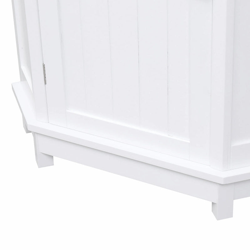 Meuble de rangement d'angle de salle de bain triangulaire avec étagère réglable