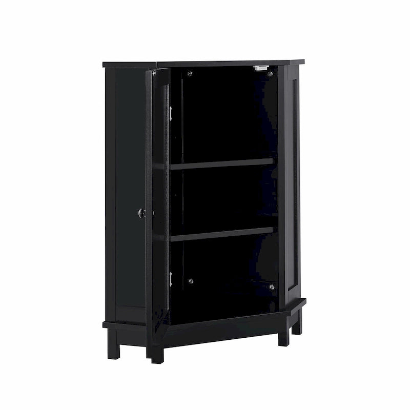 Meuble de rangement d'angle de salle de bain triangulaire avec étagère réglable