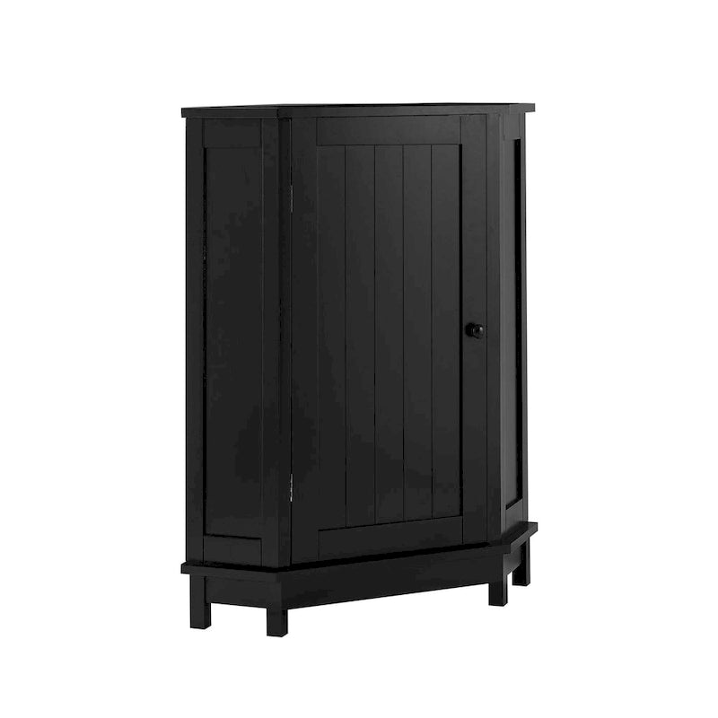Meuble de rangement d'angle de salle de bain triangulaire avec étagère réglable
