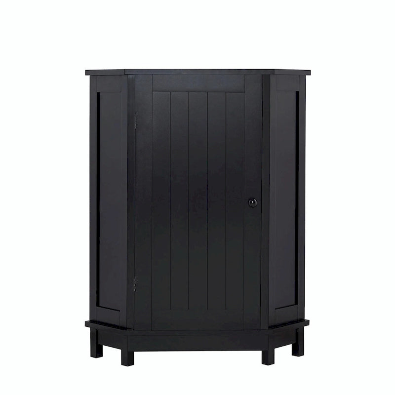Meuble de rangement d'angle de salle de bain triangulaire avec étagère réglable