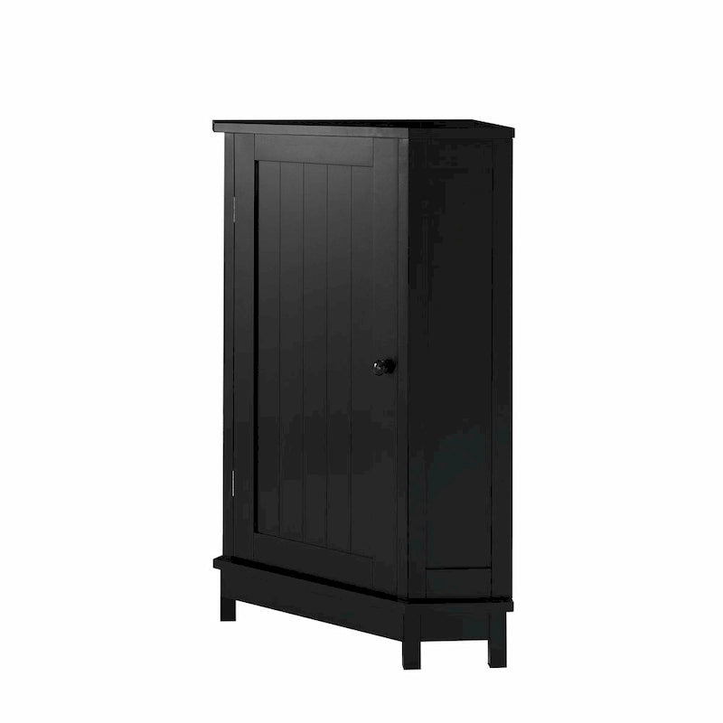 Meuble de rangement d'angle de salle de bain triangulaire avec étagère réglable