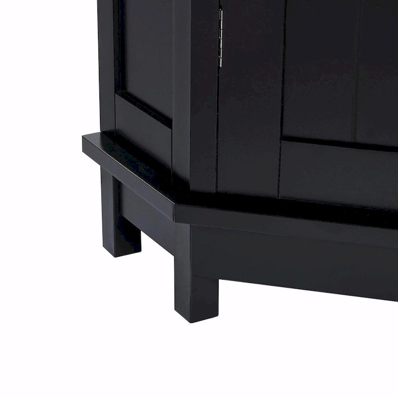Meuble de rangement d'angle de salle de bain triangulaire avec étagère réglable