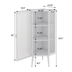 Meuble d'angle 22,25 pour salle de bain, salon et chambre à coucher, trois niveaux avec portes en verre trempé et étagères de rangement