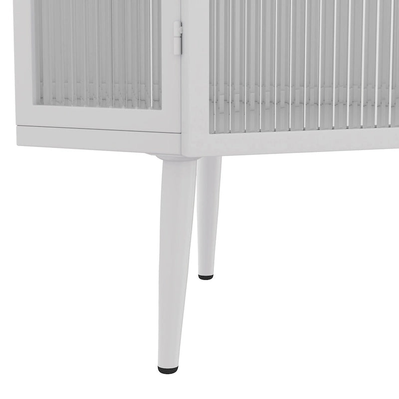 Meuble d'angle 22,25 pour salle de bain, salon et chambre à coucher, trois niveaux avec portes en verre trempé et étagères de rangement