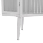 Meuble d'angle 22,25 pour salle de bain, salon et chambre à coucher, trois niveaux avec portes en verre trempé et étagères de rangement