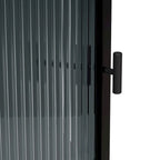 Meuble d'angle 22,25 pour salle de bain, salon et chambre à coucher, trois niveaux avec portes en verre trempé et étagères de rangement