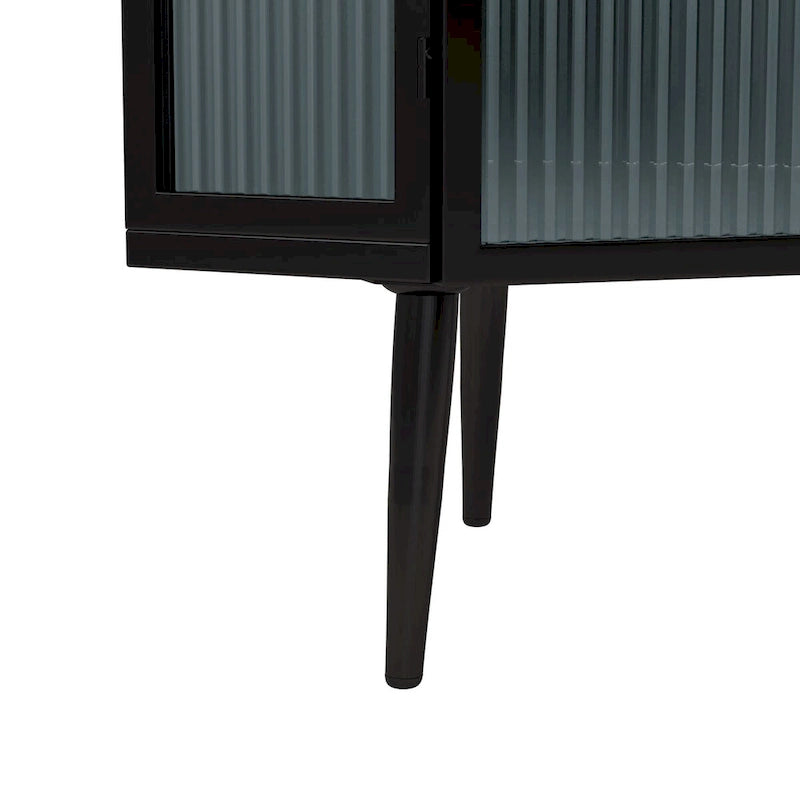 Meuble d'angle 22,25 pour salle de bain, salon et chambre à coucher, trois niveaux avec portes en verre trempé et étagères de rangement