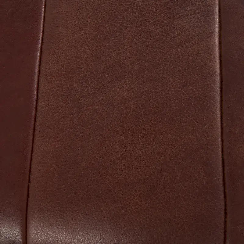 Banc capitonné en cuir avec pieds en bois - Marron - Roche River Decor