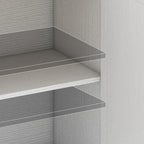 Grand îlot de cuisine roulant Moasis avec prise de courant et lumière LED, armoire de rangement avec étagère haute