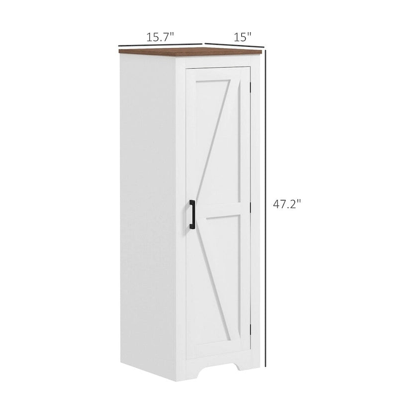 Meuble de rangement de ferme avec étagère, Armoire d'appoint avec porte de grange unique