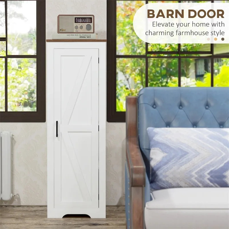 Meuble de rangement de ferme avec étagère, Armoire d'appoint avec porte de grange unique