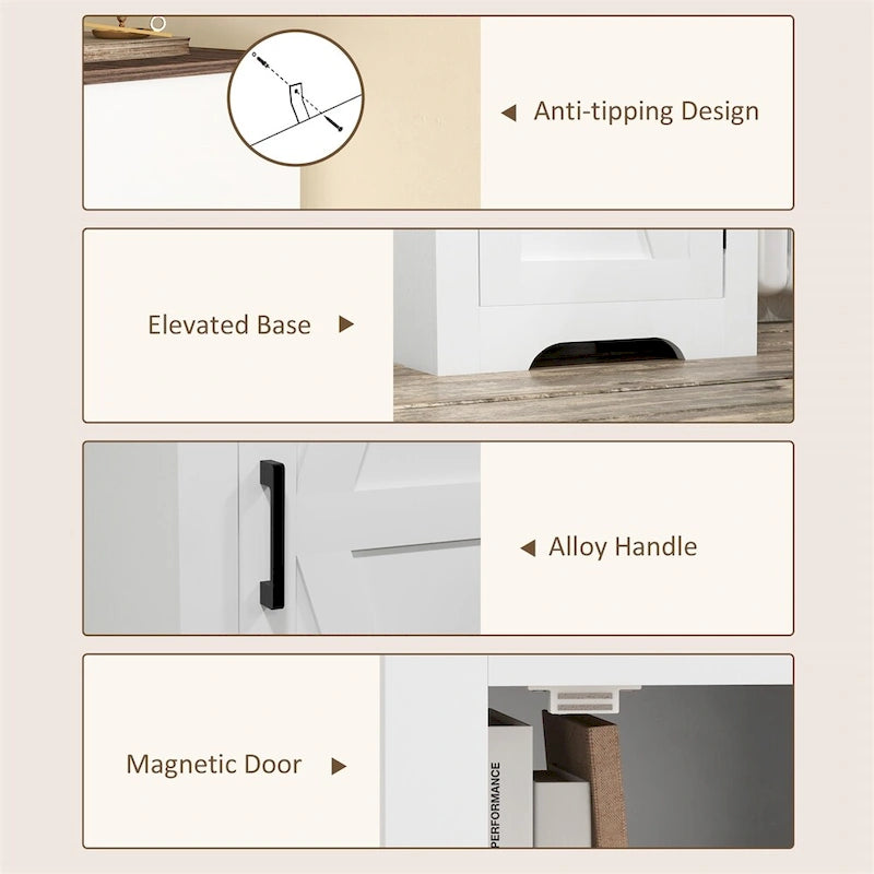 Meuble de rangement de ferme avec étagère, Armoire d'appoint avec porte de grange unique
