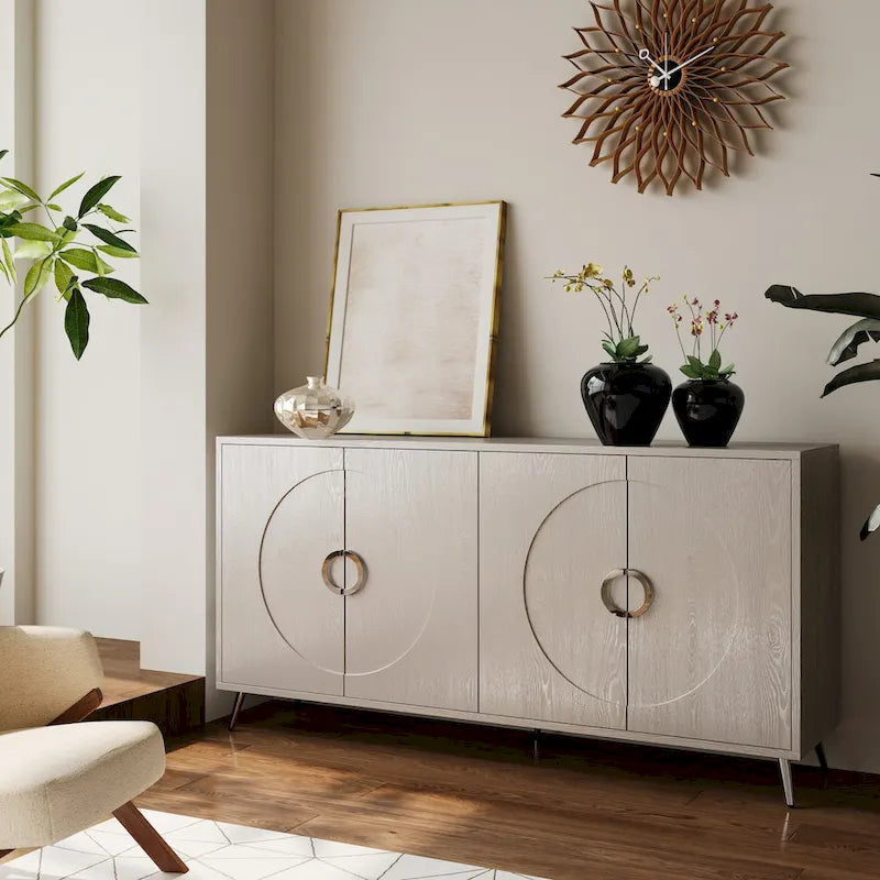 Meuble bas laqué moderne à 4 portes en bois