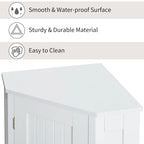 Meuble de salle de bain blanc d'angle triangulaire avec étagère réglable en MDF de style moderne