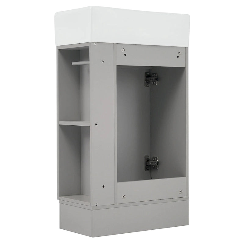 Meuble-lavabo de salle de bain avec étagère à deux niveaux