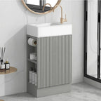 Meuble-lavabo de salle de bain avec étagère à deux niveaux