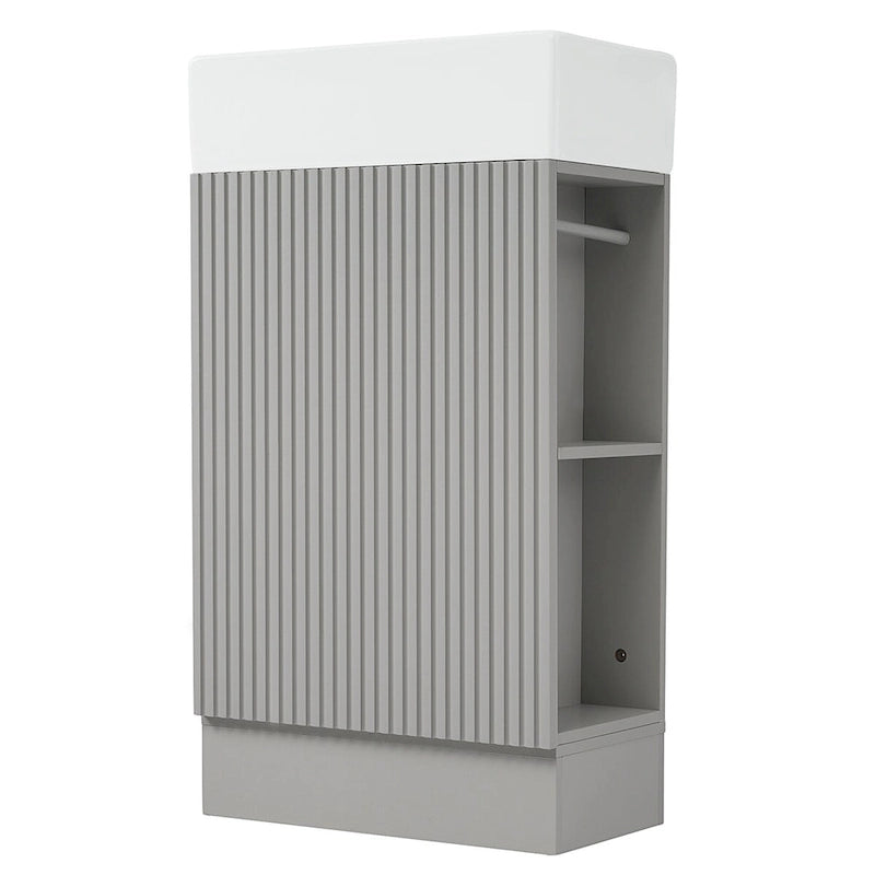 Meuble-lavabo de salle de bain avec étagère à deux niveaux