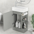 Meuble-lavabo de salle de bain avec étagère à deux niveaux