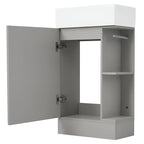 Meuble-lavabo de salle de bain avec étagère à deux niveaux