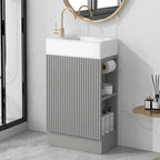Meuble-lavabo de salle de bain avec étagère à deux niveaux