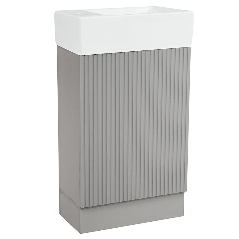 Meuble-lavabo de salle de bain avec étagère à deux niveaux