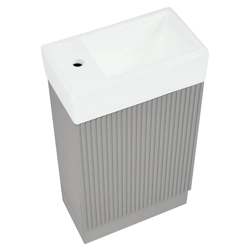 Meuble-lavabo de salle de bain avec étagère à deux niveaux