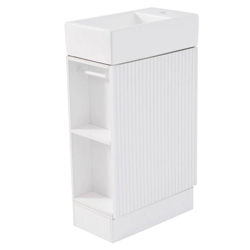 Meuble-lavabo de salle de bain avec étagère à deux niveaux