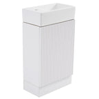 Meuble-lavabo de salle de bain avec étagère à deux niveaux