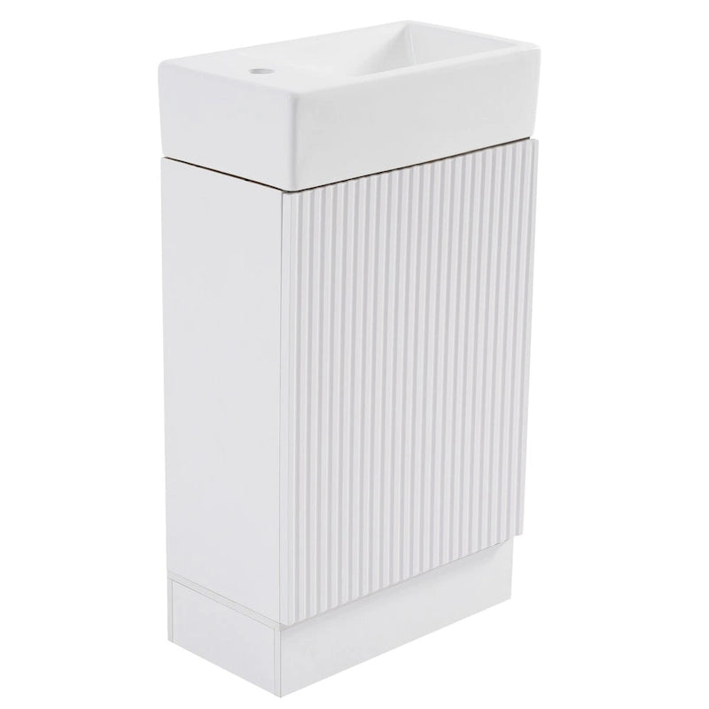 Meuble-lavabo de salle de bain avec étagère à deux niveaux