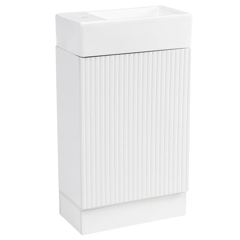 Meuble-lavabo de salle de bain avec étagère à deux niveaux