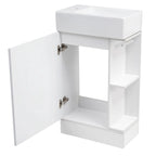Meuble-lavabo de salle de bain avec étagère à deux niveaux