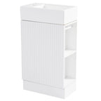 Meuble-lavabo de salle de bain avec étagère à deux niveaux