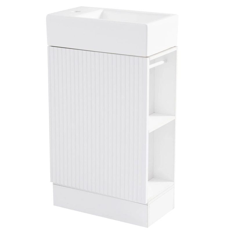 Meuble-lavabo de salle de bain avec étagère à deux niveaux