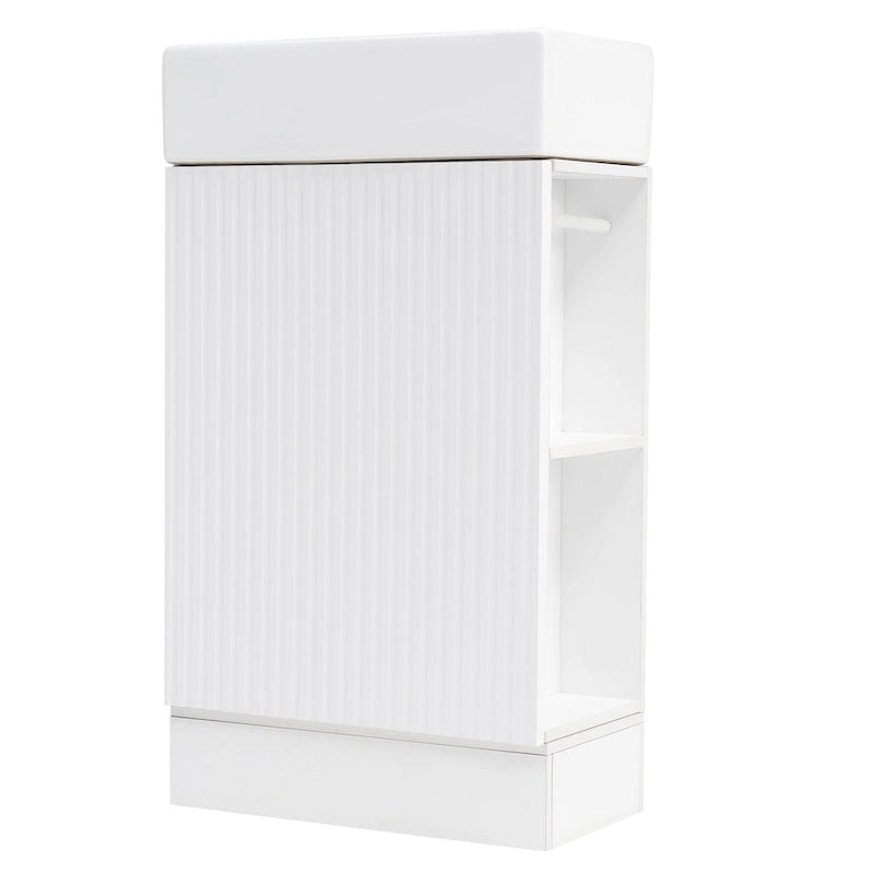Meuble-lavabo de salle de bain avec étagère à deux niveaux