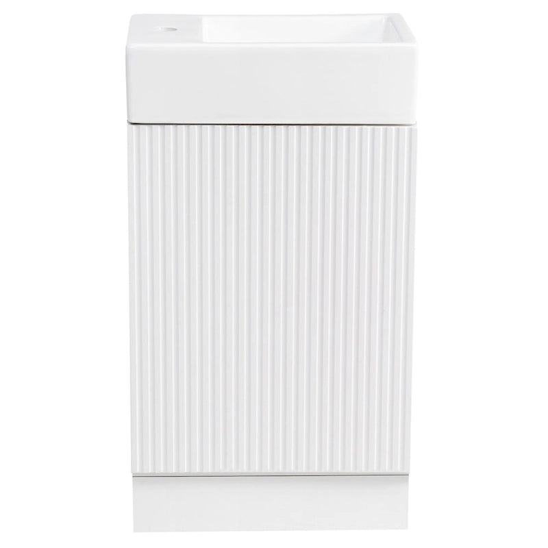 Meuble-lavabo de salle de bain avec étagère à deux niveaux