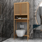 Étagère de rangement WC, salle de bain indépendante, buanderie, gain de place, couleur naturelle