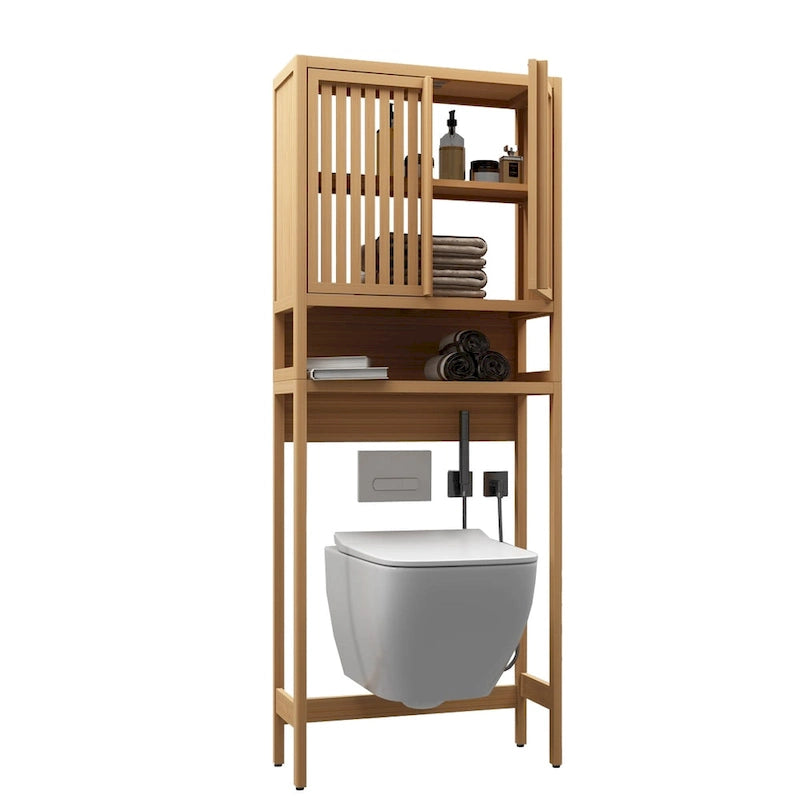 Étagère de rangement WC, salle de bain indépendante, buanderie, gain de place, couleur naturelle