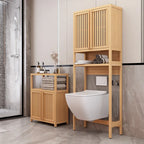 Étagère de rangement WC, salle de bain indépendante, buanderie, gain de place, couleur naturelle