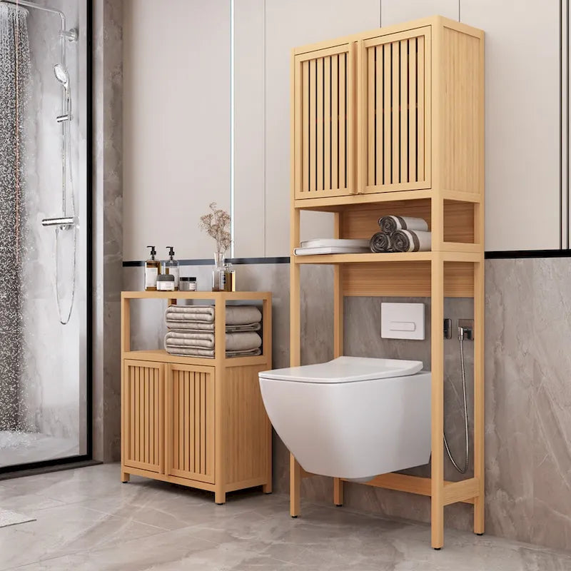 Étagère de rangement WC, salle de bain indépendante, buanderie, gain de place, couleur naturelle