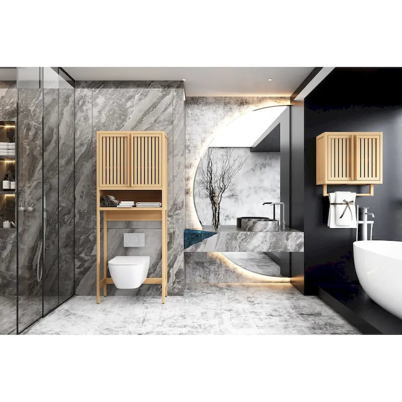 Étagère de rangement WC, salle de bain indépendante, buanderie, gain de place, couleur naturelle