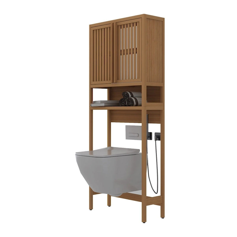 Étagère de rangement WC, salle de bain indépendante, buanderie, gain de place, couleur naturelle