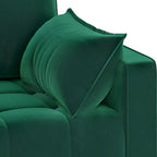 Canapé deux places capitonné en velours de 142 cm avec siège capitonné et poches de rangement latérales