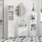 Tower with 3-Tier Open Adjustable Shelf
